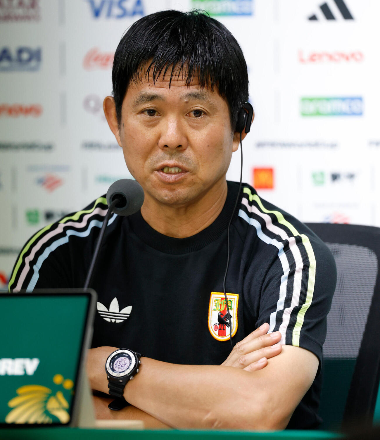 公式会見に臨む森保一監督