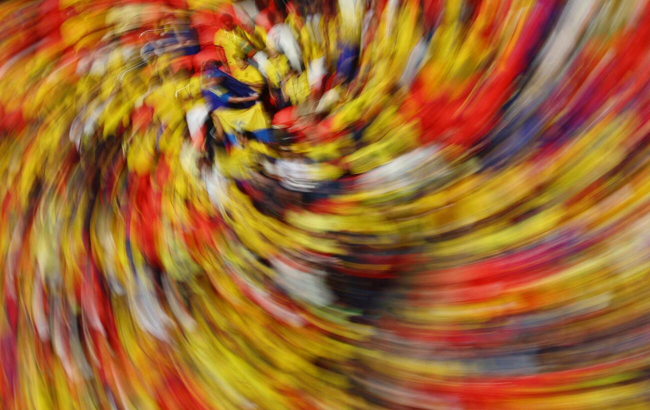 エクアドル対キュラソー　試合前のエクアドルサポーターの様子