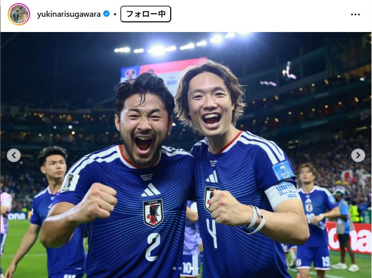 菅原由勢のインスタグラムから