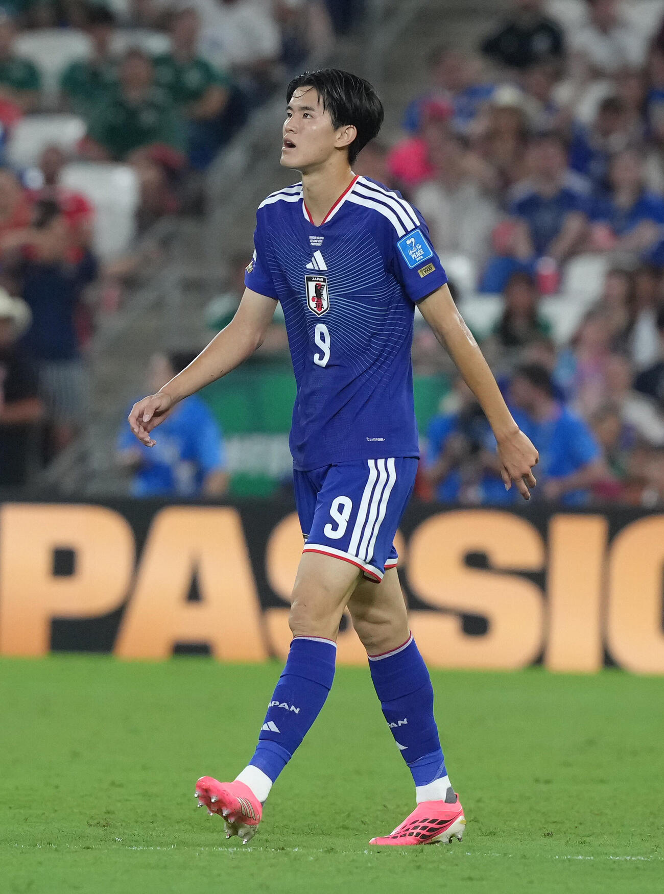 日本対チュニジア　後半、途中出場の後藤啓介（撮影・足立雅史）