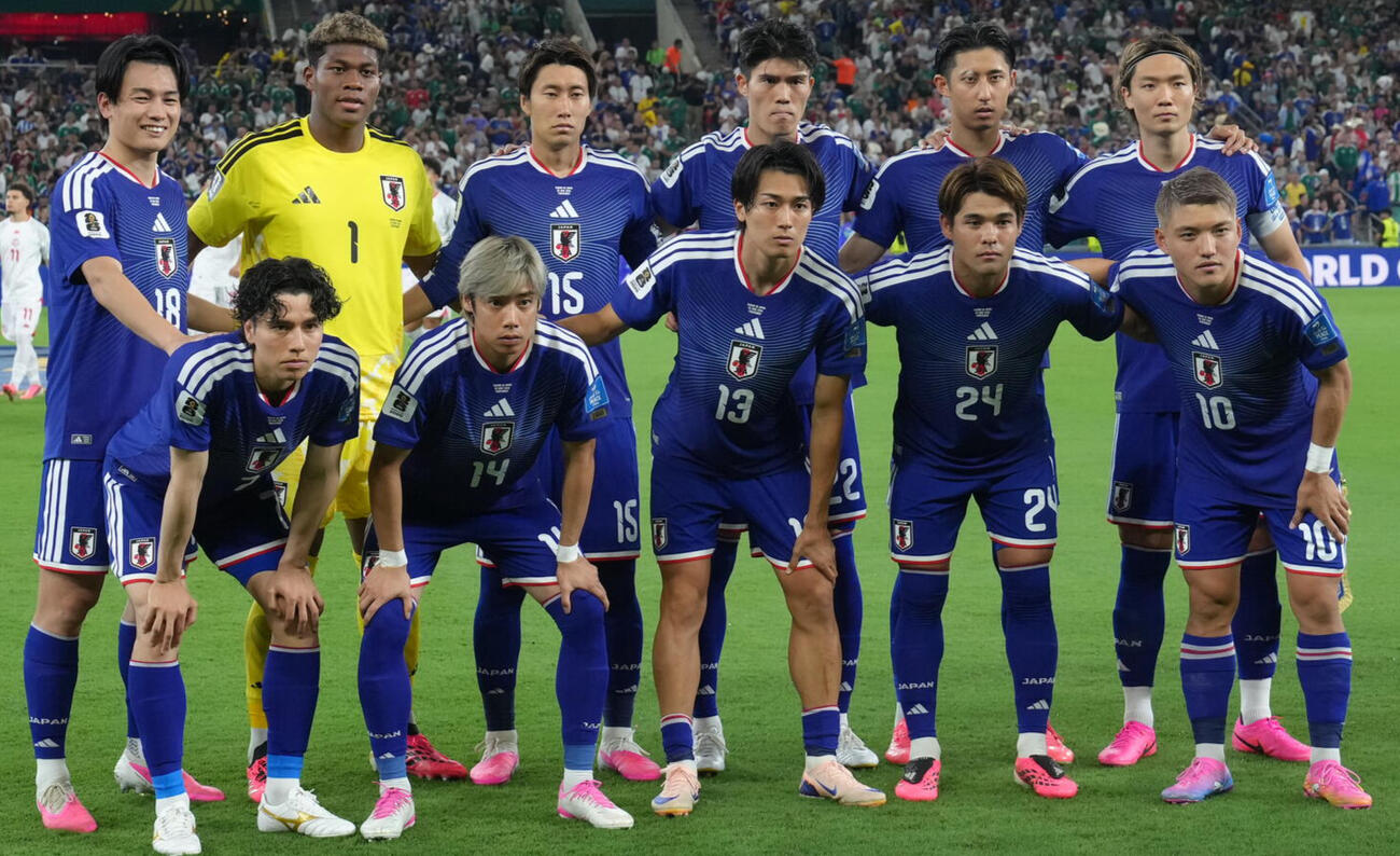 日本対チュニジア　試合前、写真に納まる日本代表スタメン（現地時間2026年6月20日撮影）