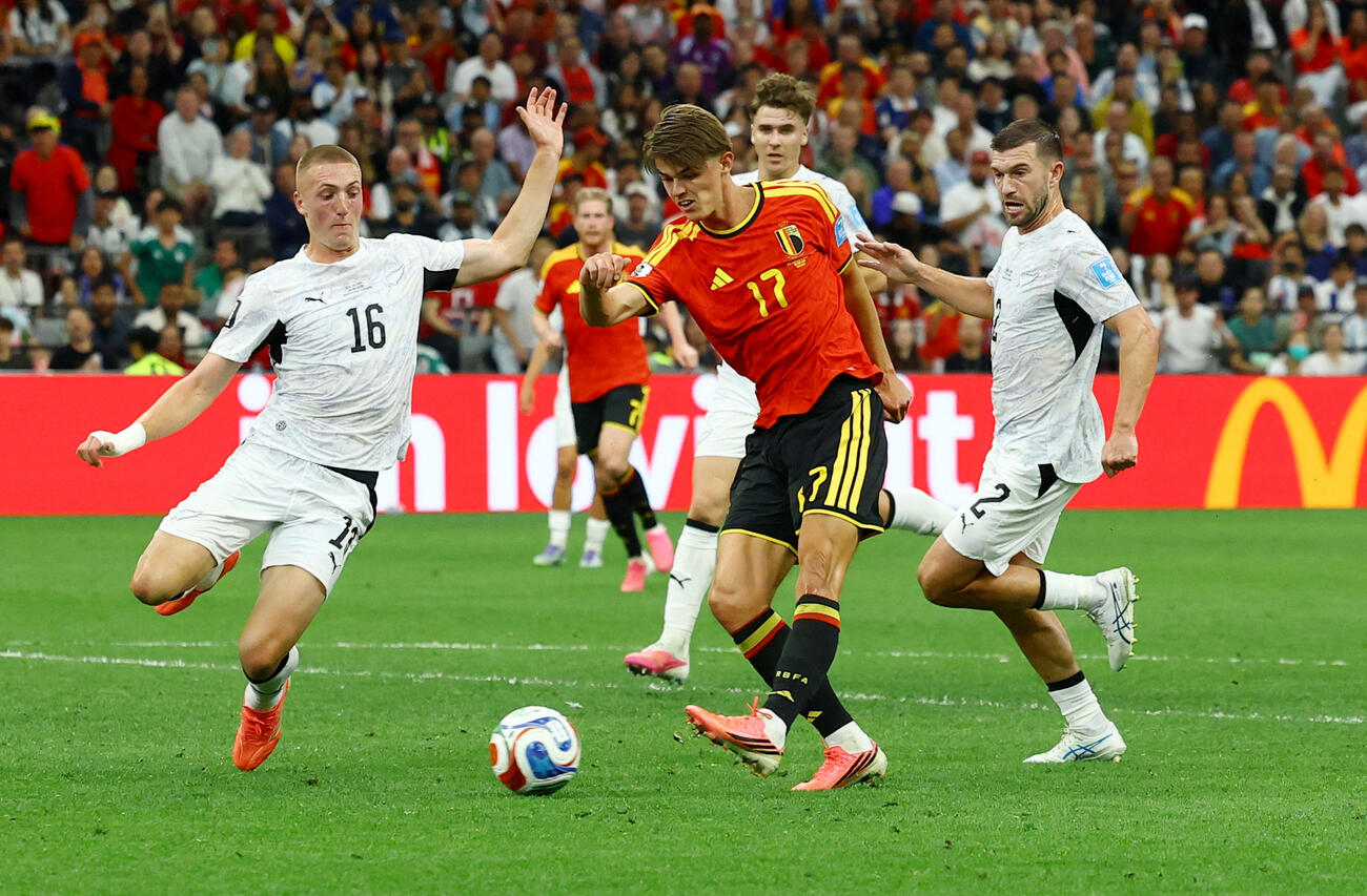 Soccer Football－FIFA World Cup 2026－Group G－New Zealand v Belgium－BC Place, Vancouver, Canada－June 26, 2026 Belgium's Charles De Ketelaere shoots at goal REUTERS／Albert Gea
