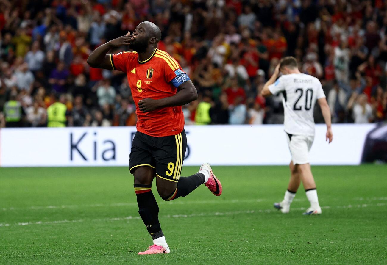 Soccer Football－FIFA World Cup 2026－Group G－New Zealand v Belgium－BC Place, Vancouver, Canada－June 26, 2026 Belgium's Romelu Lukaku celebrates scoring their fourth goal REUTERS／Lee Smith