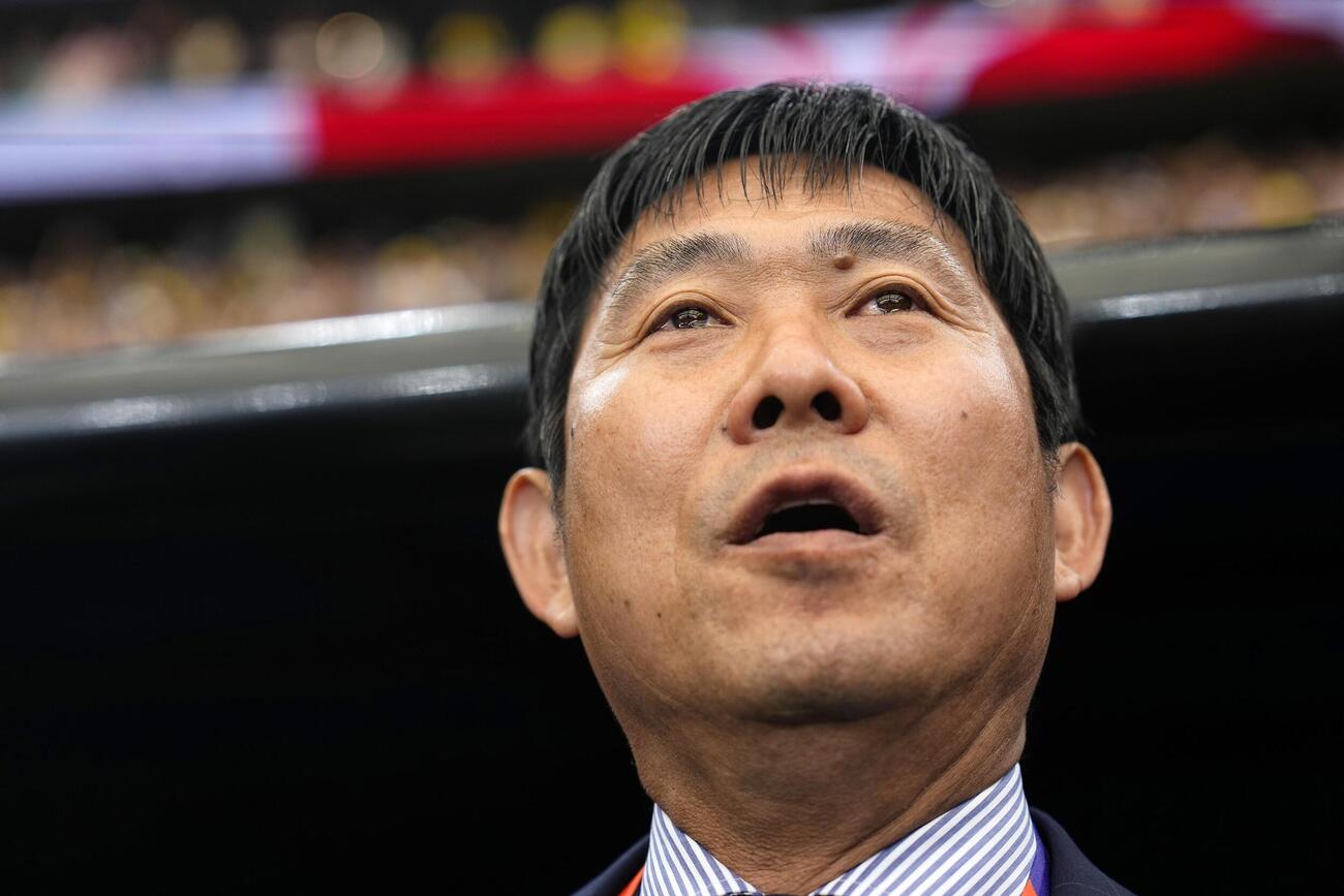 ブラジル戦に臨む森保監督＝ヒューストン（共同）