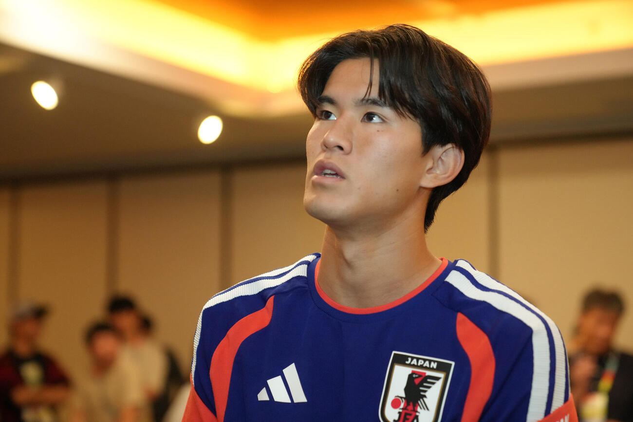 2026年6月30日、決勝トーナメント1回戦敗退から一夜明け、取材に応じる後藤啓介