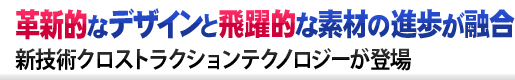 革新的なデザインと飛躍的な素材の進歩が融合 新技術クロストラクションテクノロジーが登場
