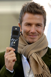 来日し携帯電話会社のイベントに出席したデビッド・ベッカム＝０６年１２月２９日（撮影・柴田隆二）