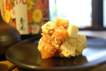 安納芋、海老芋、生柿の和え物