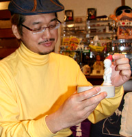 ピューっと出てくる水にやく氏も思わず笑顔