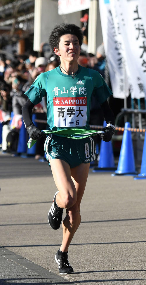 6区で区間新記録をマークした青学大・小野田（撮影・鈴木みどり）