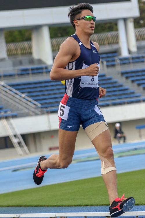 4月の大会で400メートルに出場した右代
