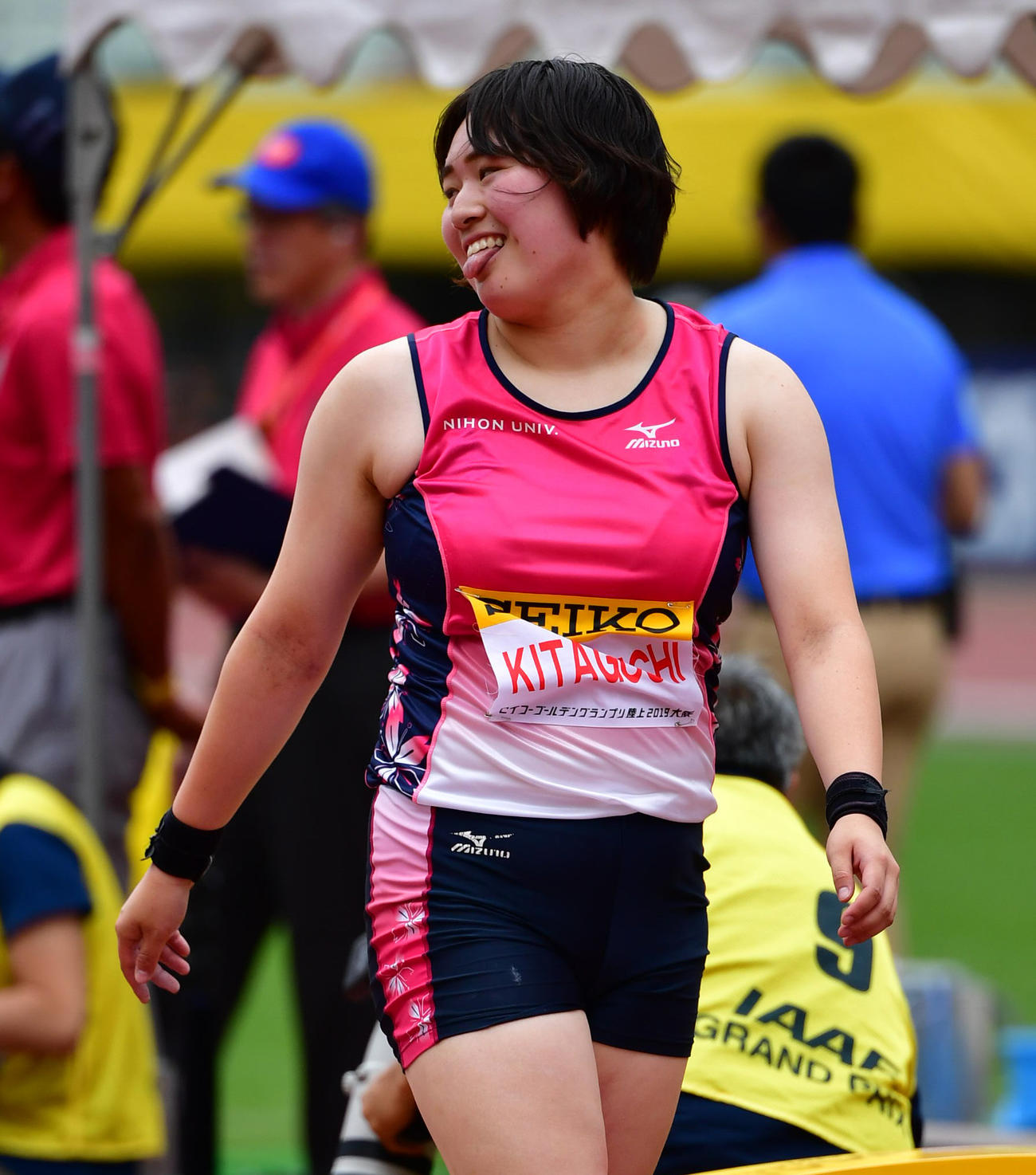 女子やり投げ　60メートル00の記録で2位となる北口榛花（撮影・清水貴仁）