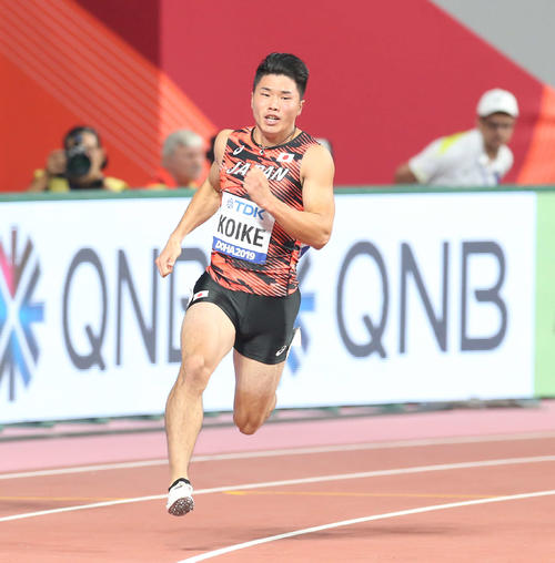 男子200メートル予選2組、20秒46で4着に終わった小池（撮影・河野匠）