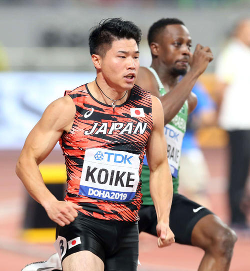 男子200メートル予選2組、20秒46で4着に終わった小池（撮影・河野匠）