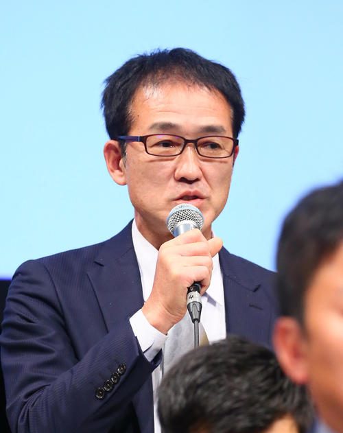 大会への意気込みを語る筑波大・弘山監督（撮影・足立雅史）