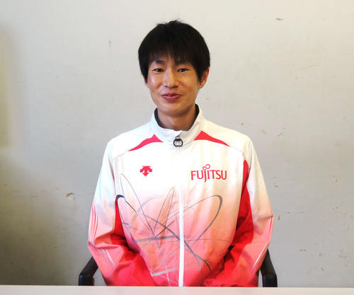 箱根駅伝について語る男子マラソン日本代表の中村（撮影・上田悠太）