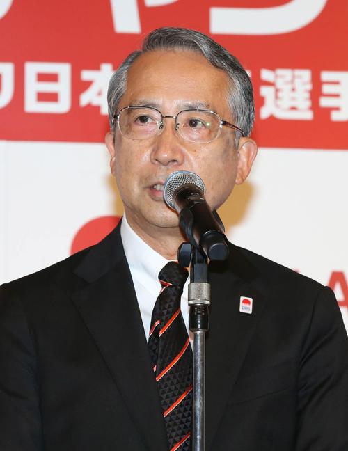 日本陸連の横川会長（２０１８年６月１５日撮影）
