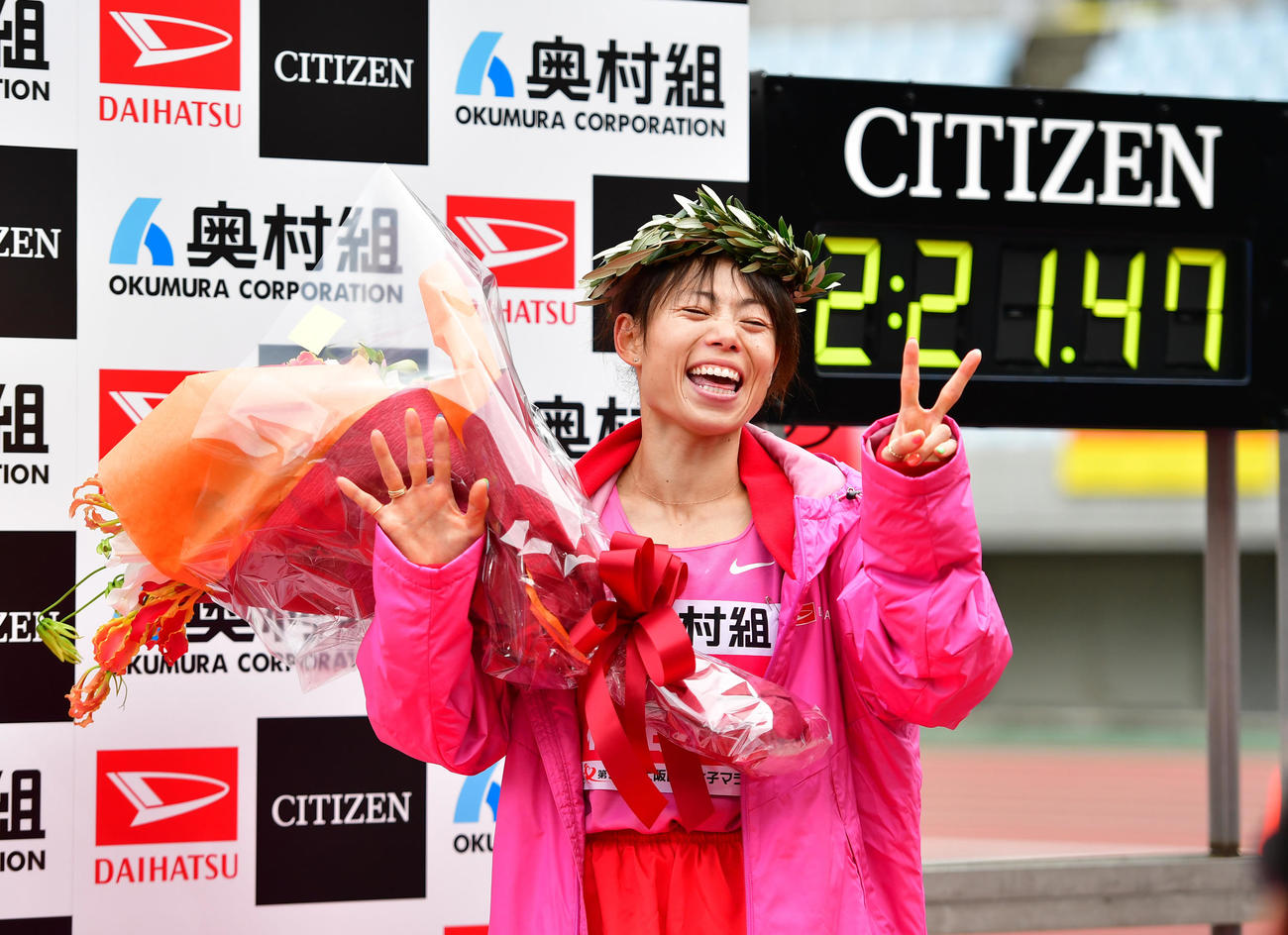 優勝した松田瑞生（撮影・清水貴仁）