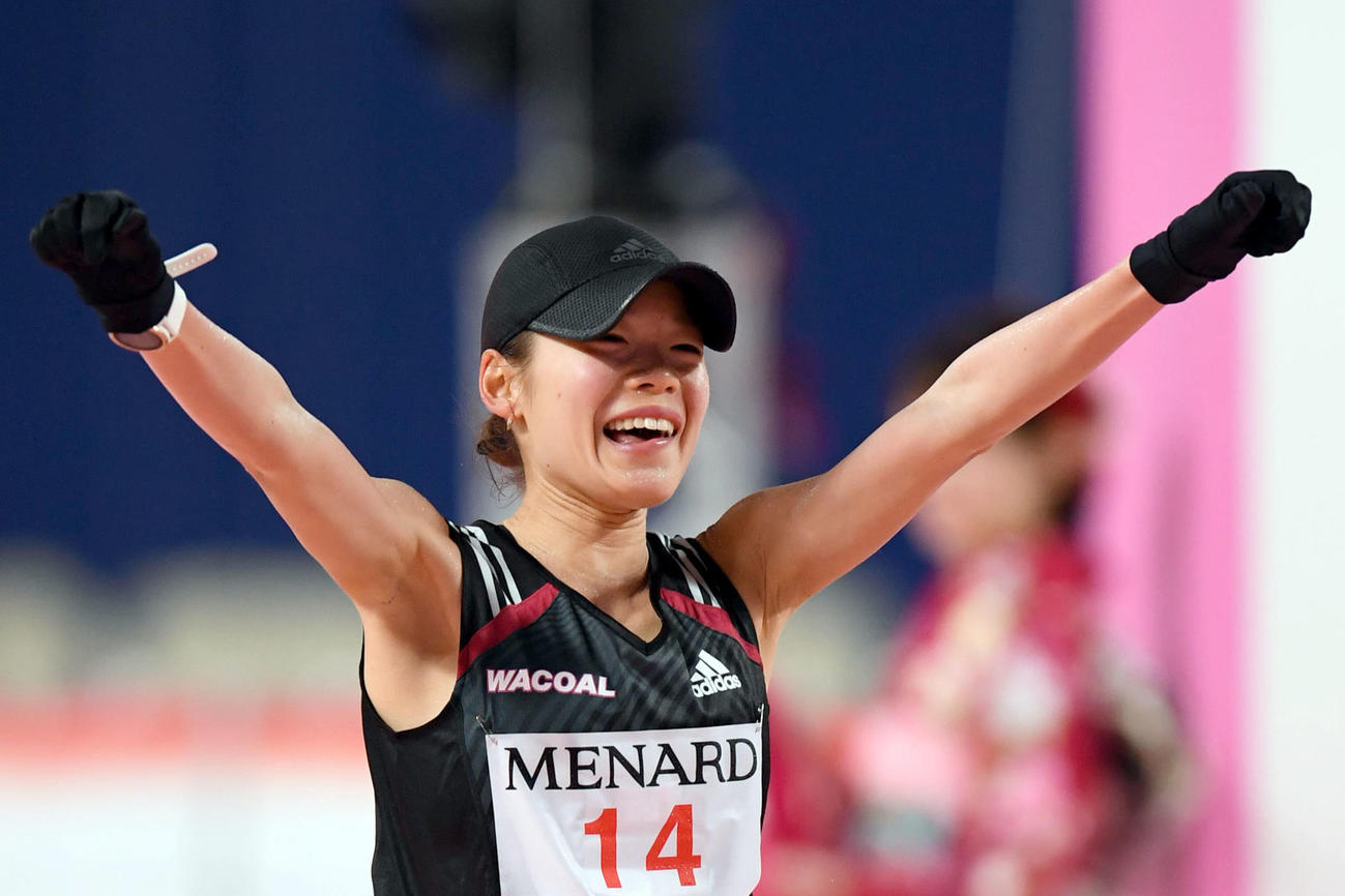 名古屋ウィメンズマラソン2020　2時間20分29秒で優勝した一山麻緒（撮影・森本幸一）
