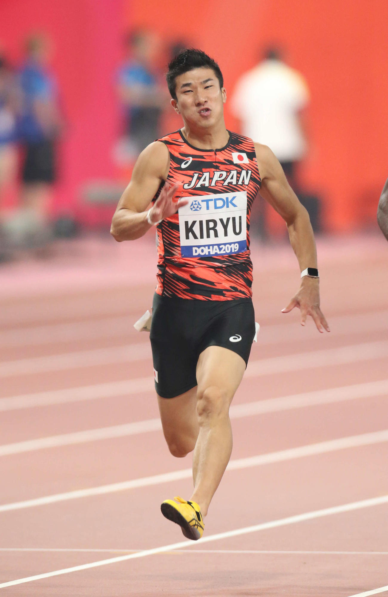 世界陸上ドーハ大会・第2日　男子100メートル準決勝　準決勝3組、力走する桐生祥秀（2019年9月28日撮影）