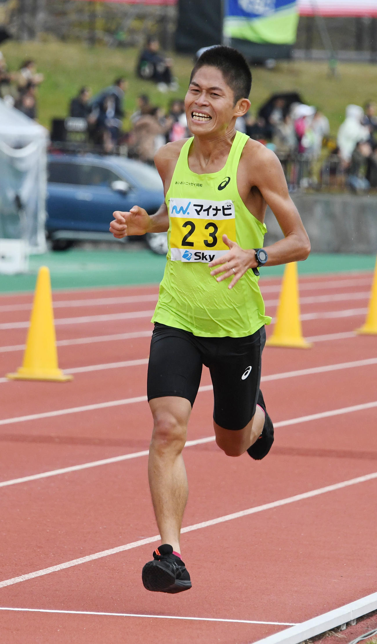 福岡国際マラソンで走る川内優輝（2019年12月1日撮影）