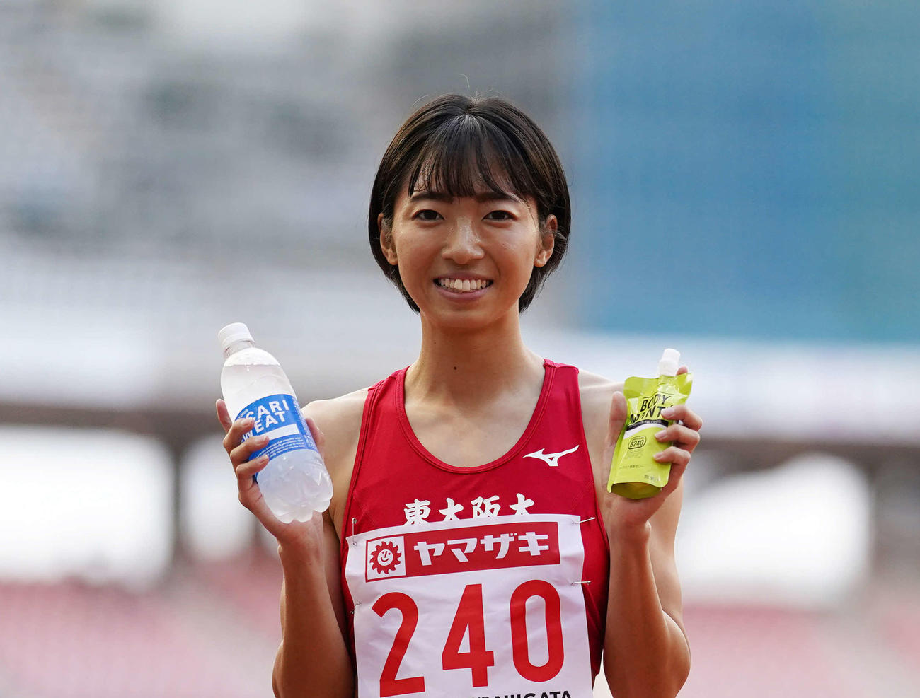 女子800メートルで優勝した川田（撮影・江口和貴）