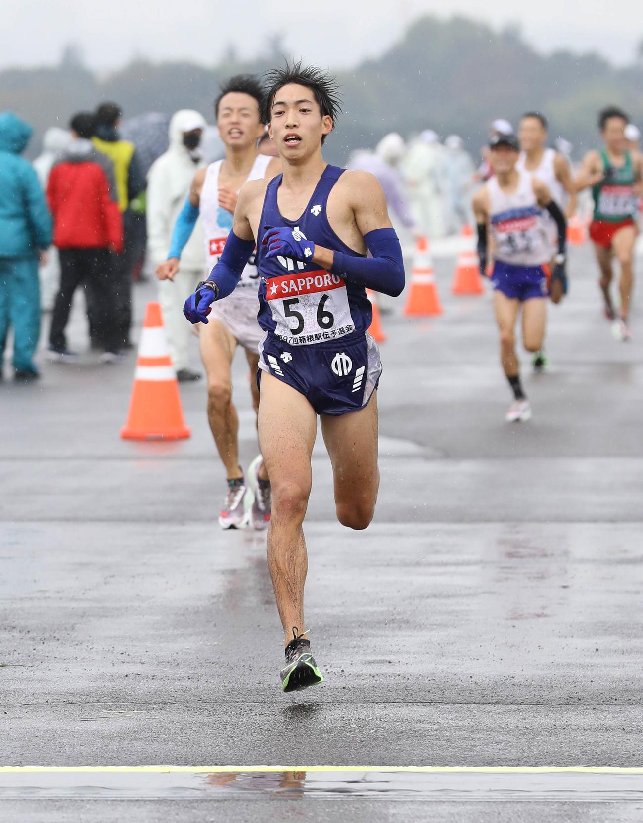 日本人トップの順大・三浦（代表撮影）