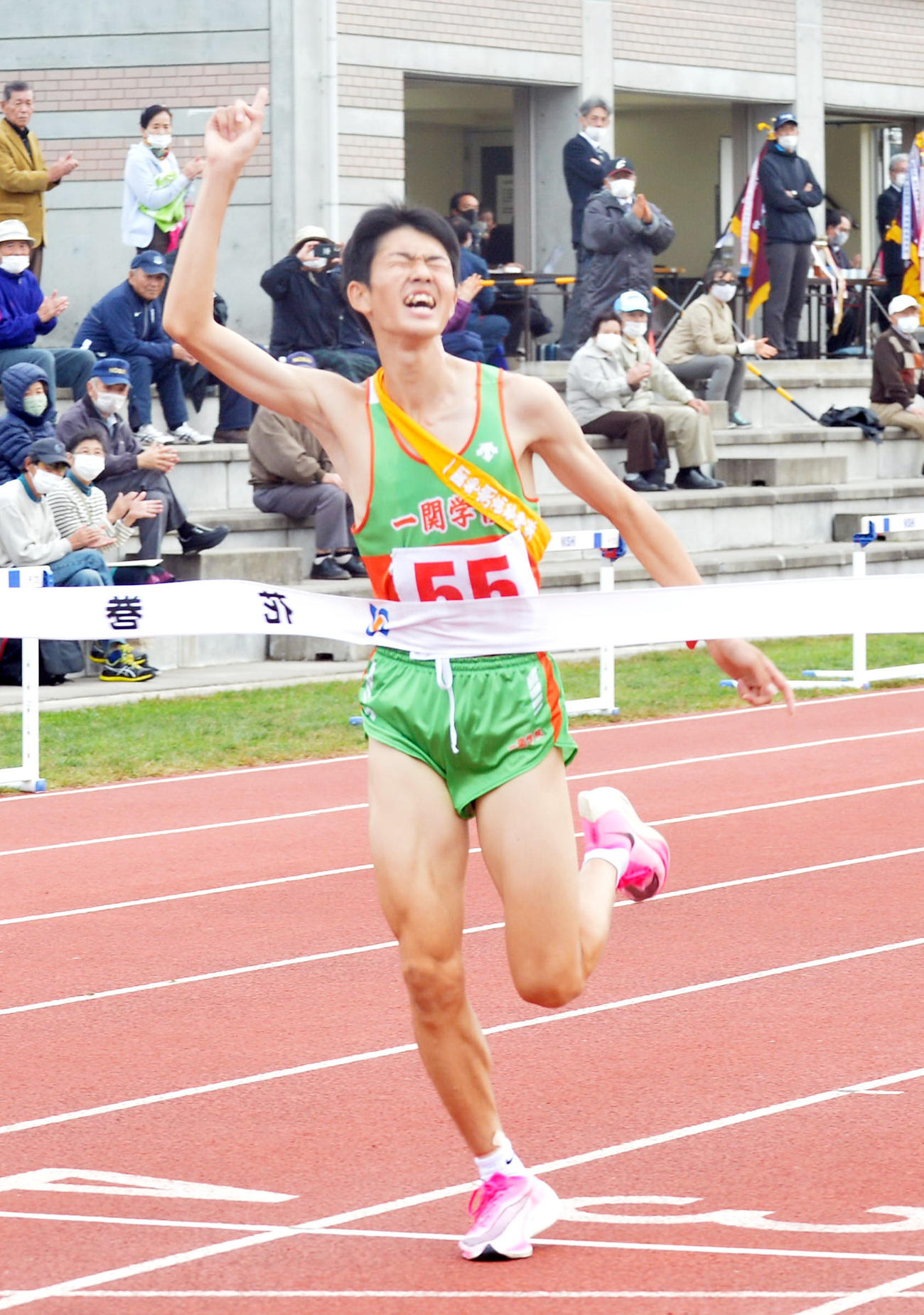 一関学院アンカー工藤は2位に2分以上の差をつけゴール