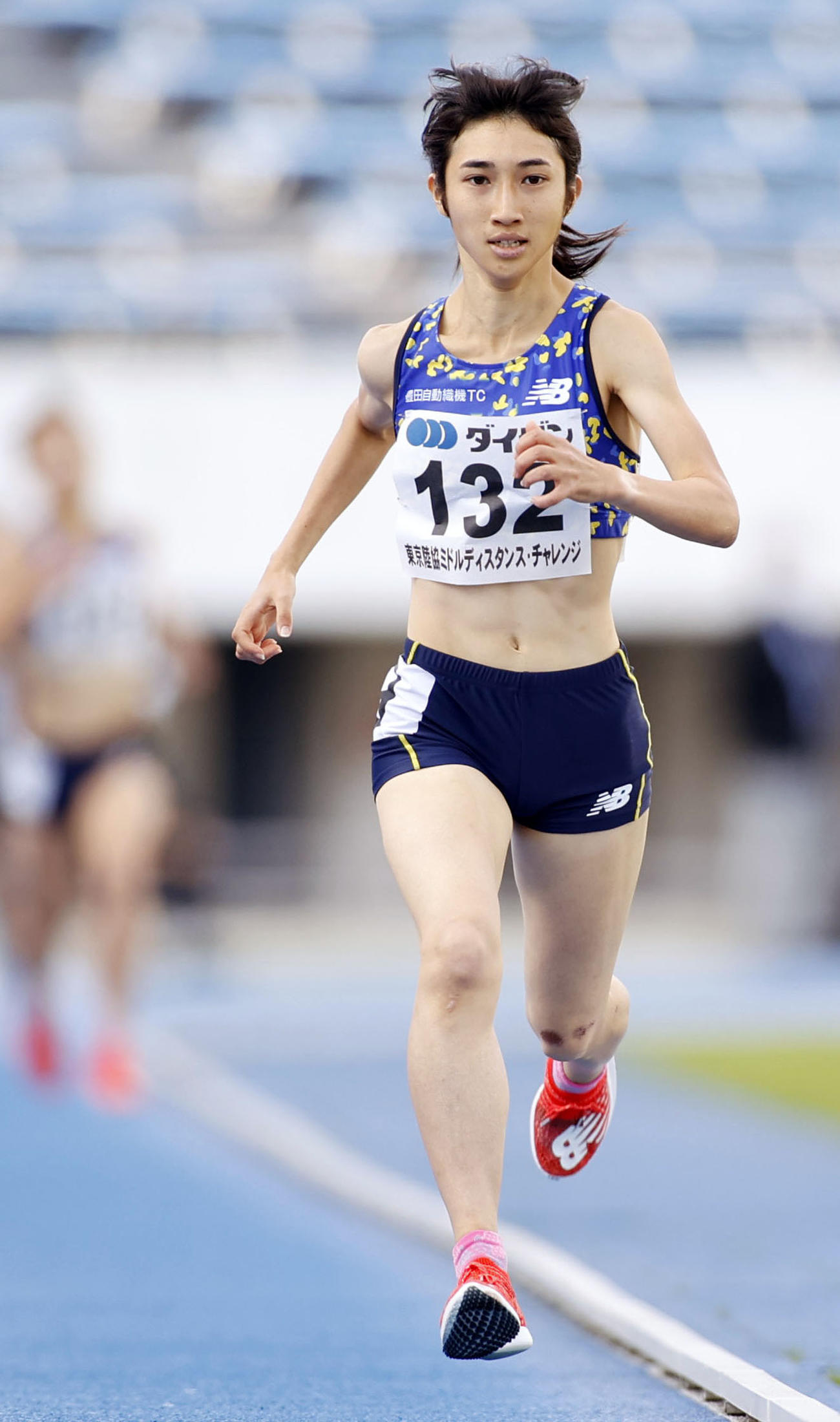 女子1500 メートル 　4分10秒41で快勝した田中希実（共同）
