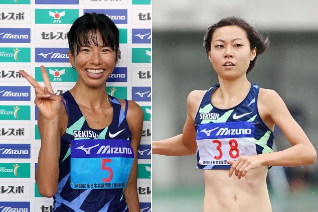新谷仁美（左）と卜部蘭