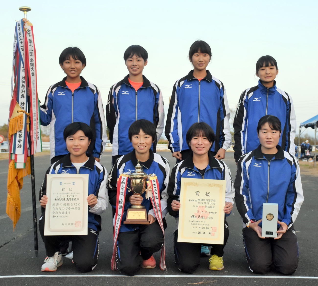 9度目の都大路に挑む秋田北鷹の選手たち（撮影・佐藤究）