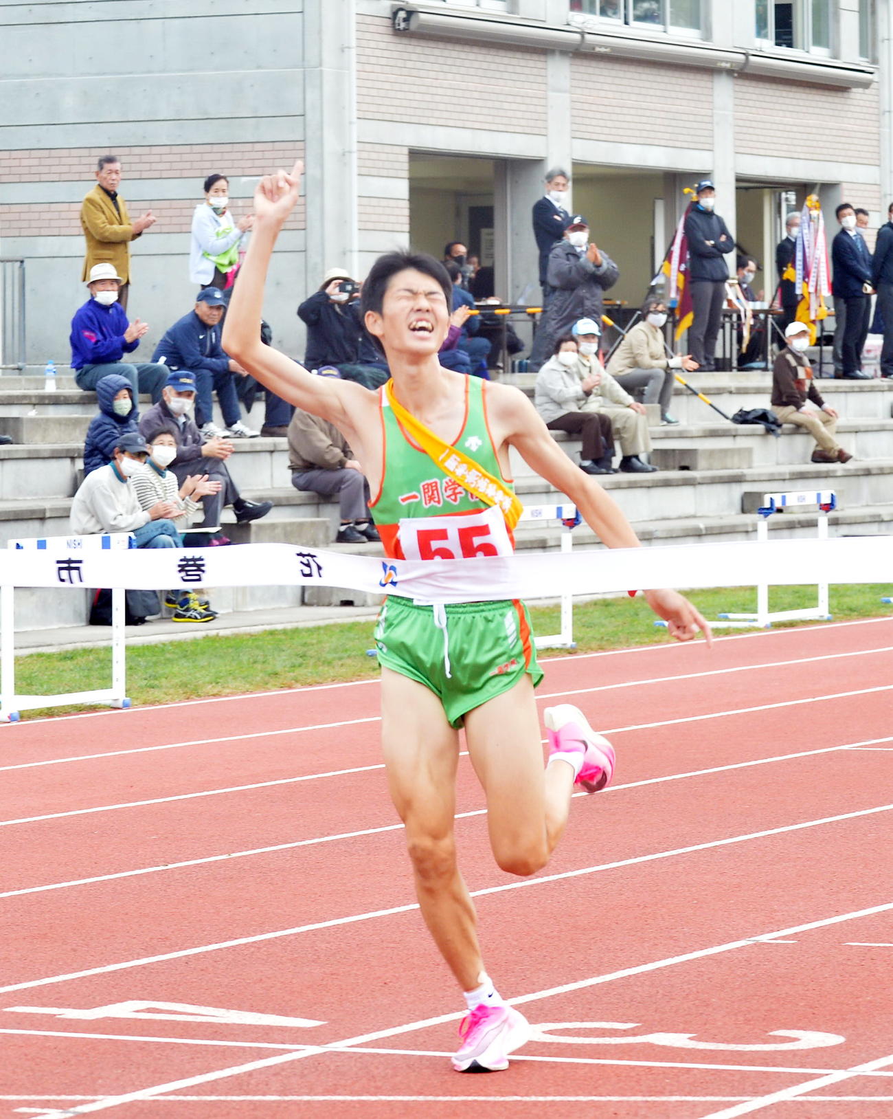 10月22日、一関学院アンカー工藤は2位に2分以上の大差をつけてゴール