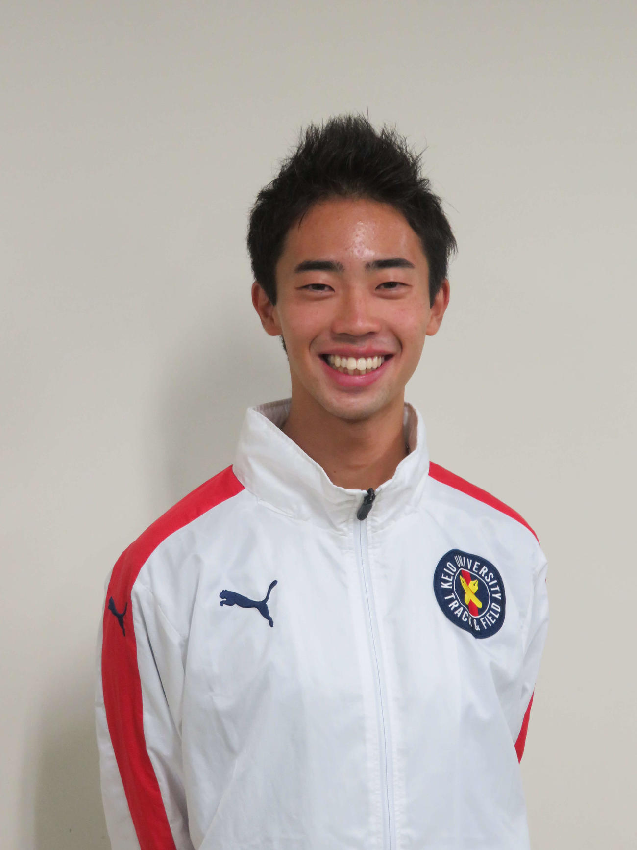 笑顔を見せる関東学生連合で主将を務める慶大・杉浦慧（撮影・上田悠太）