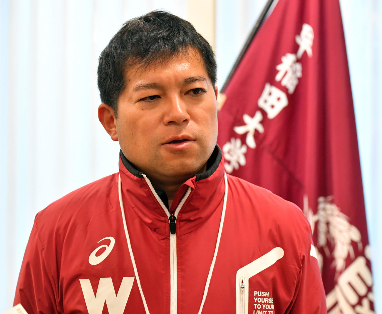 早大・相楽監督（2019年1月3日撮影）