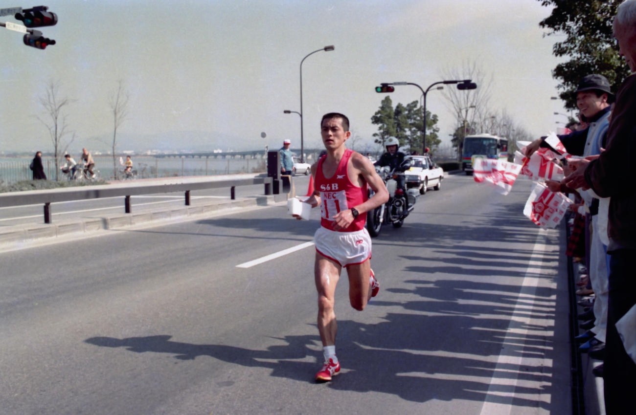 88年3月、びわ湖毎日マラソンで優勝した瀬古利彦の走り