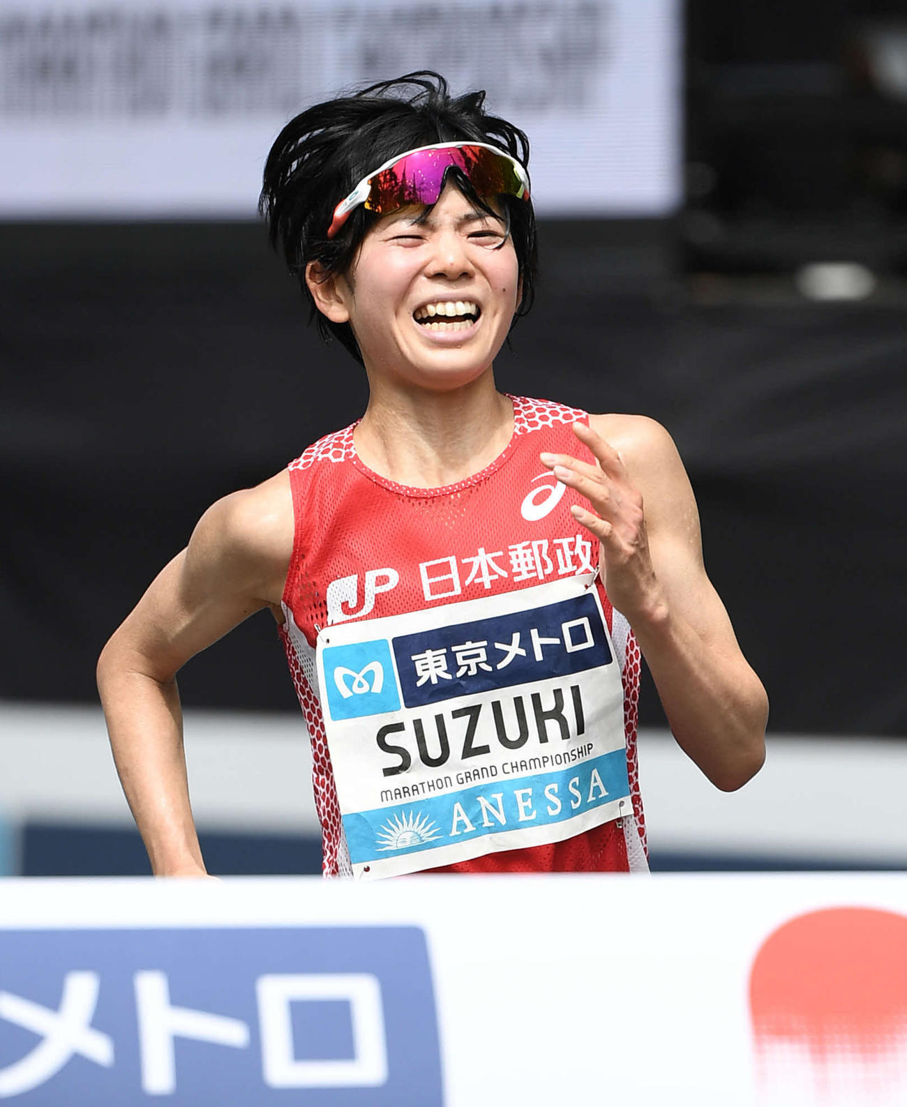 MGCでゴールする鈴木亜由子（19年9月撮影）