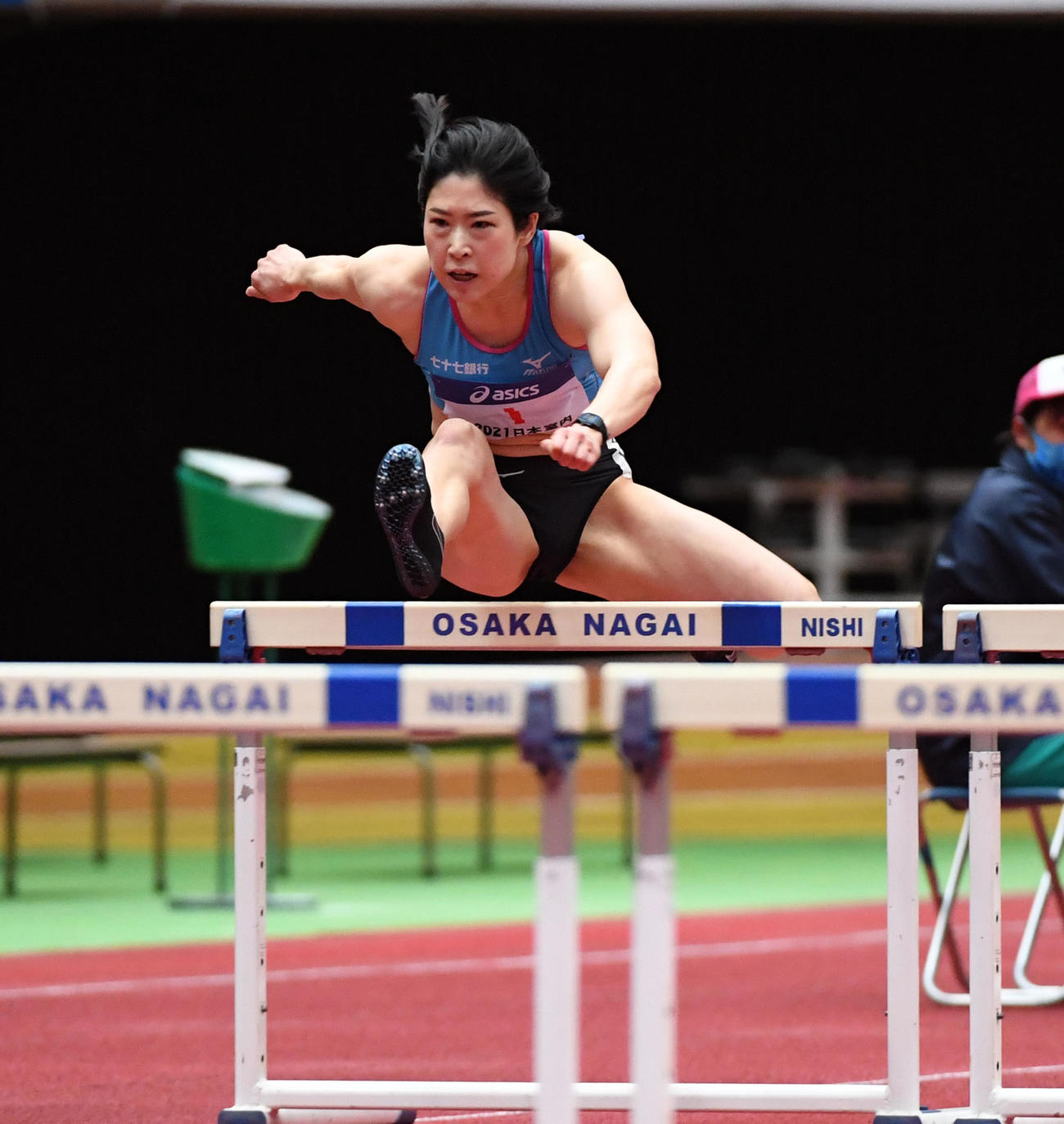 女子60メートルハードル予選で室内日本新記録をマークした青木益未（撮影・前岡正明）