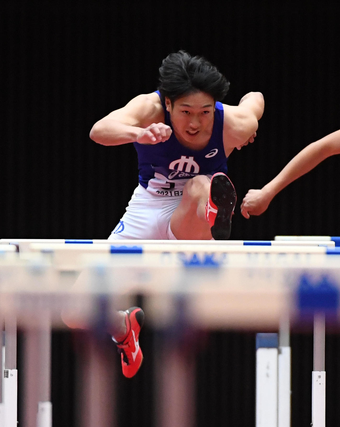 男子60メートル障害予選で室内日本記録をマークした泉谷駿介（撮影・前岡正明）