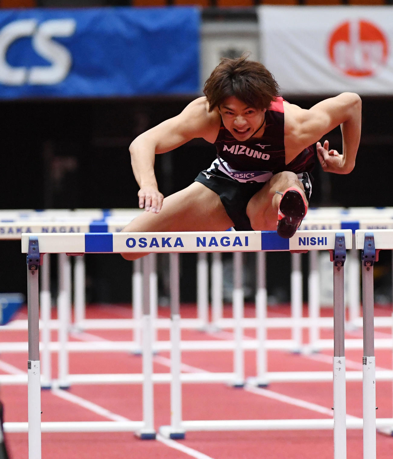男子60メートル障害予選で室内日本記録をマークした金井大旺（撮影・前岡正明）
