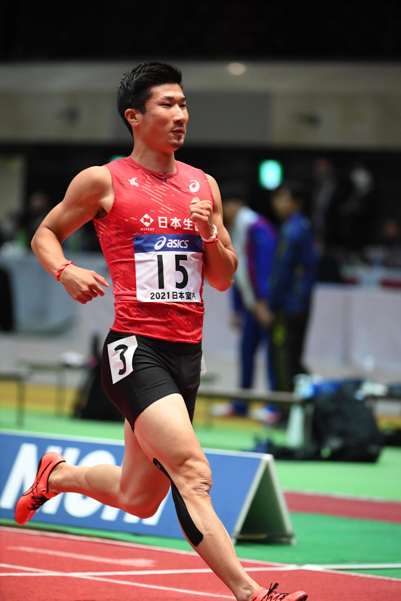 男子60メートル予選で走る桐生祥秀（撮影・前岡正明）