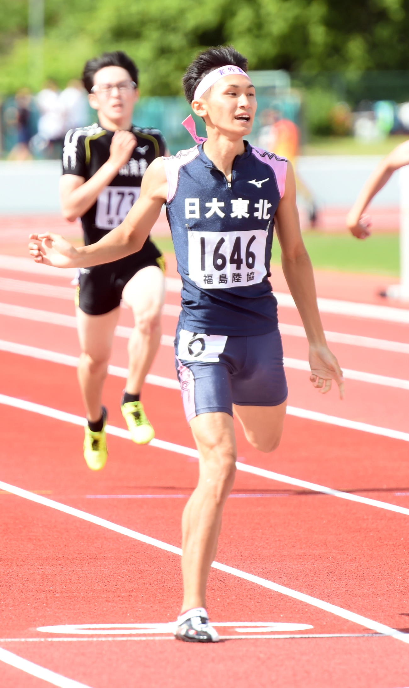 男子400メートルを制した日大東北・町田