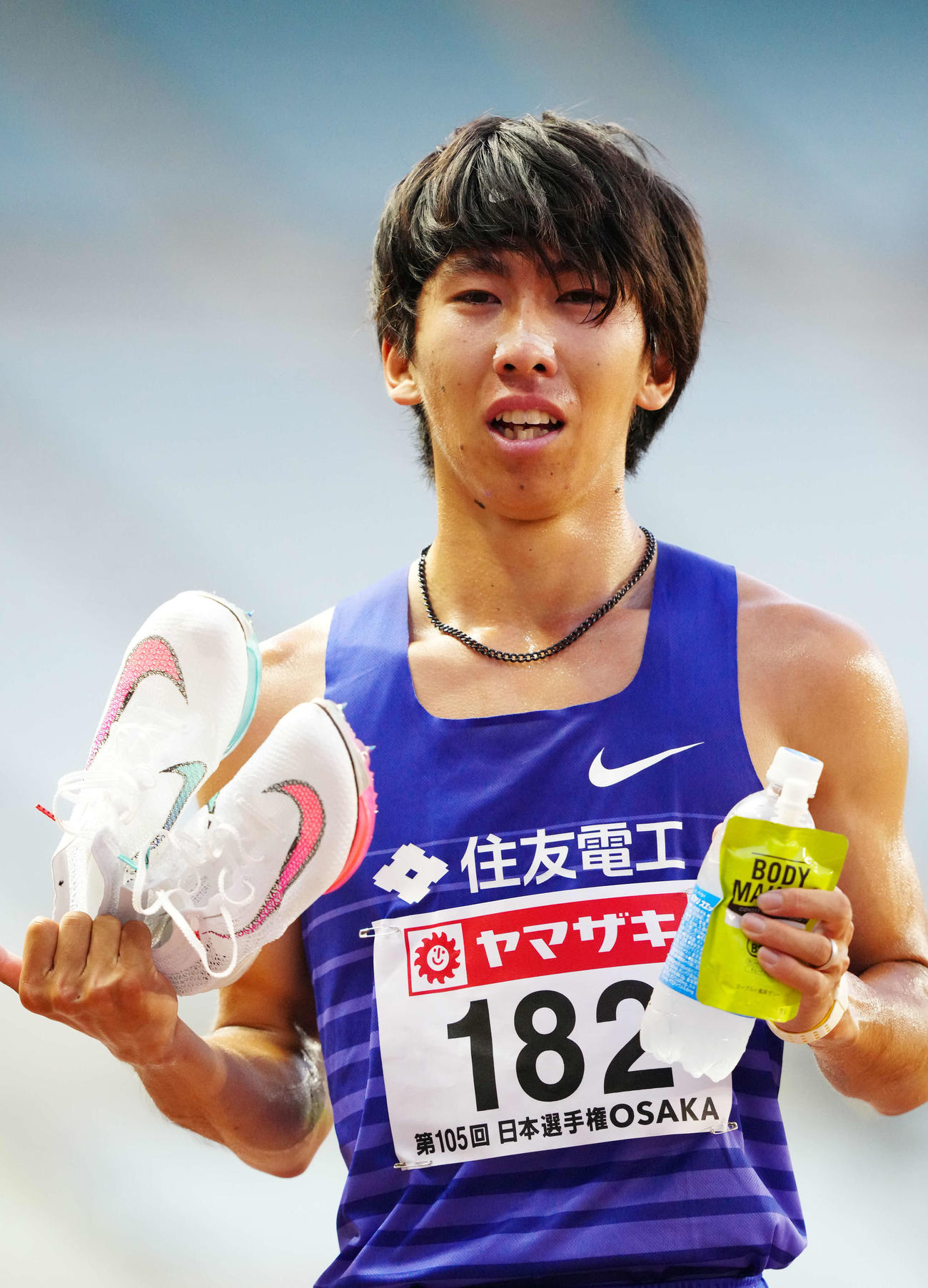男子5000メートルで優勝した遠藤（撮影・江口和貴）