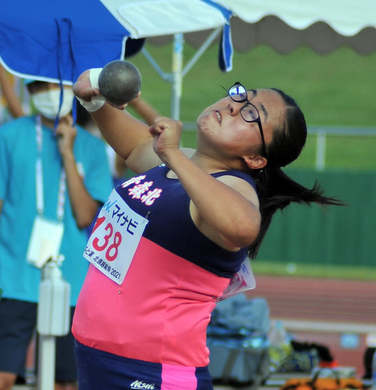 女子砲丸投げ、田中は3投目に13メートル56をマークし、4位入賞