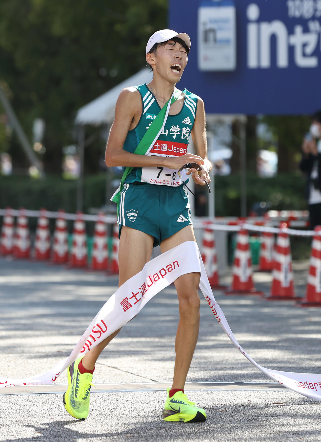 2位でゴールした青学大アンカーの横田（撮影・前田充）