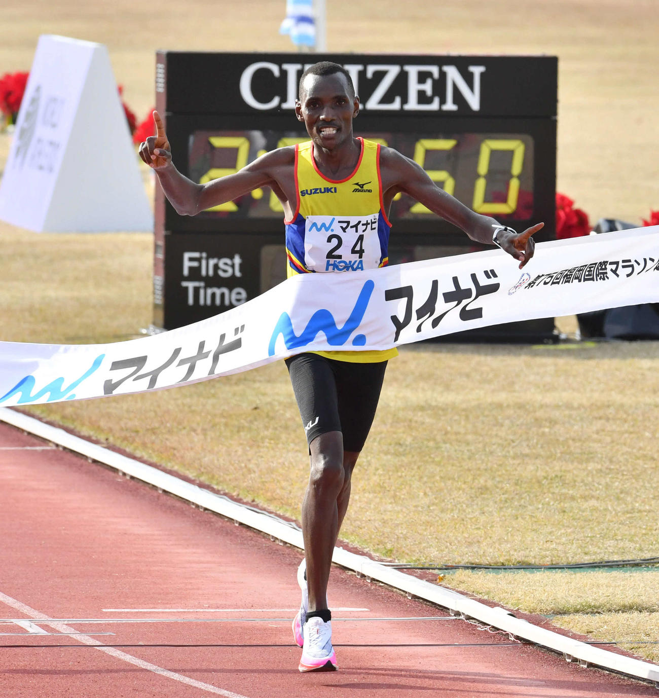 優勝したマイケル・ギザエ（撮影・岩下翔太）
