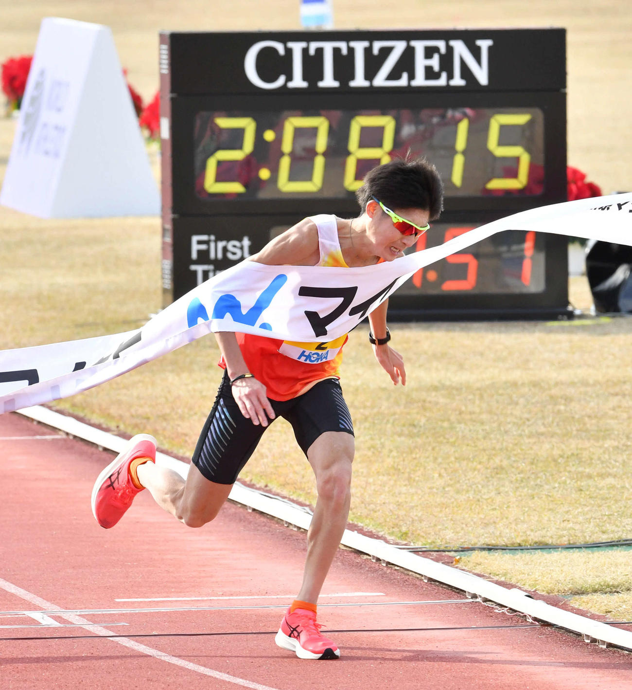 日本人トップの2位でゴールする細谷恭平（撮影・岩下翔太）