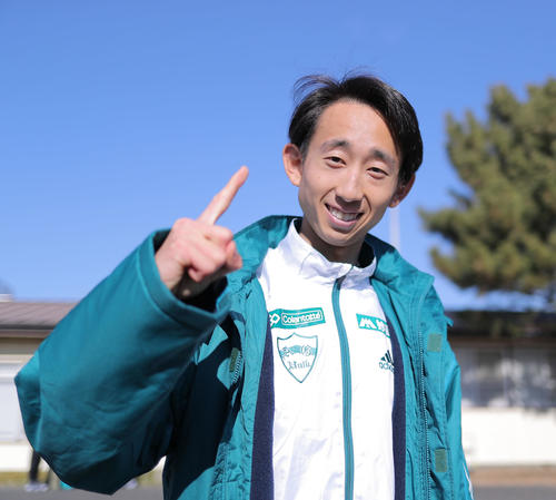 区間賞を決めた青学大7区岸本（撮影・河田真司）