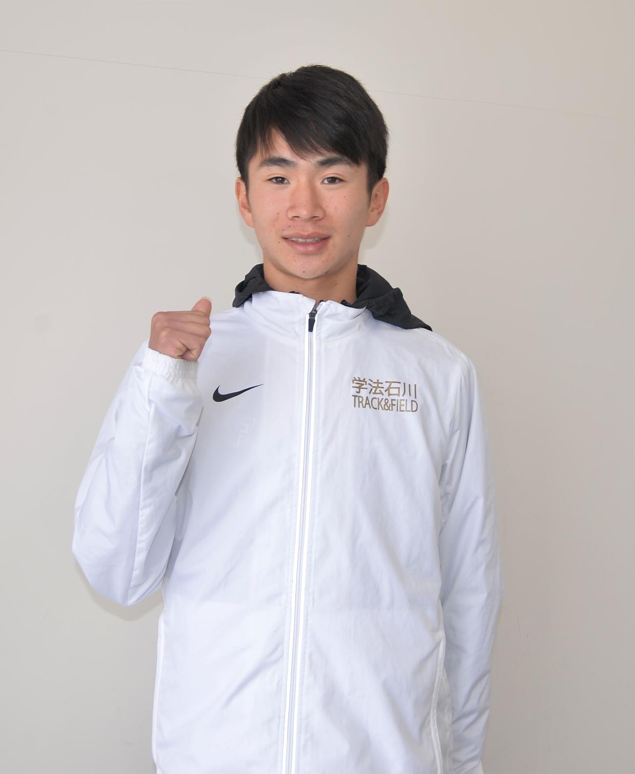 全国優勝を誓った学法石川・山口智規（2021年12月18日撮影）