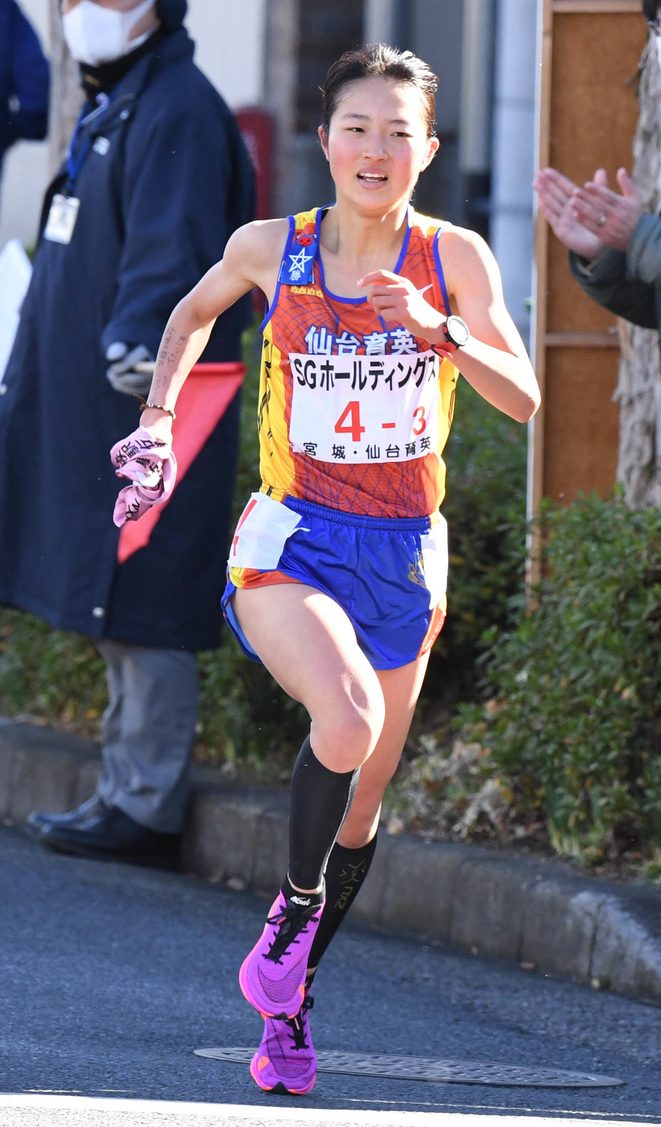 3区を走った仙台育英の山中菜摘