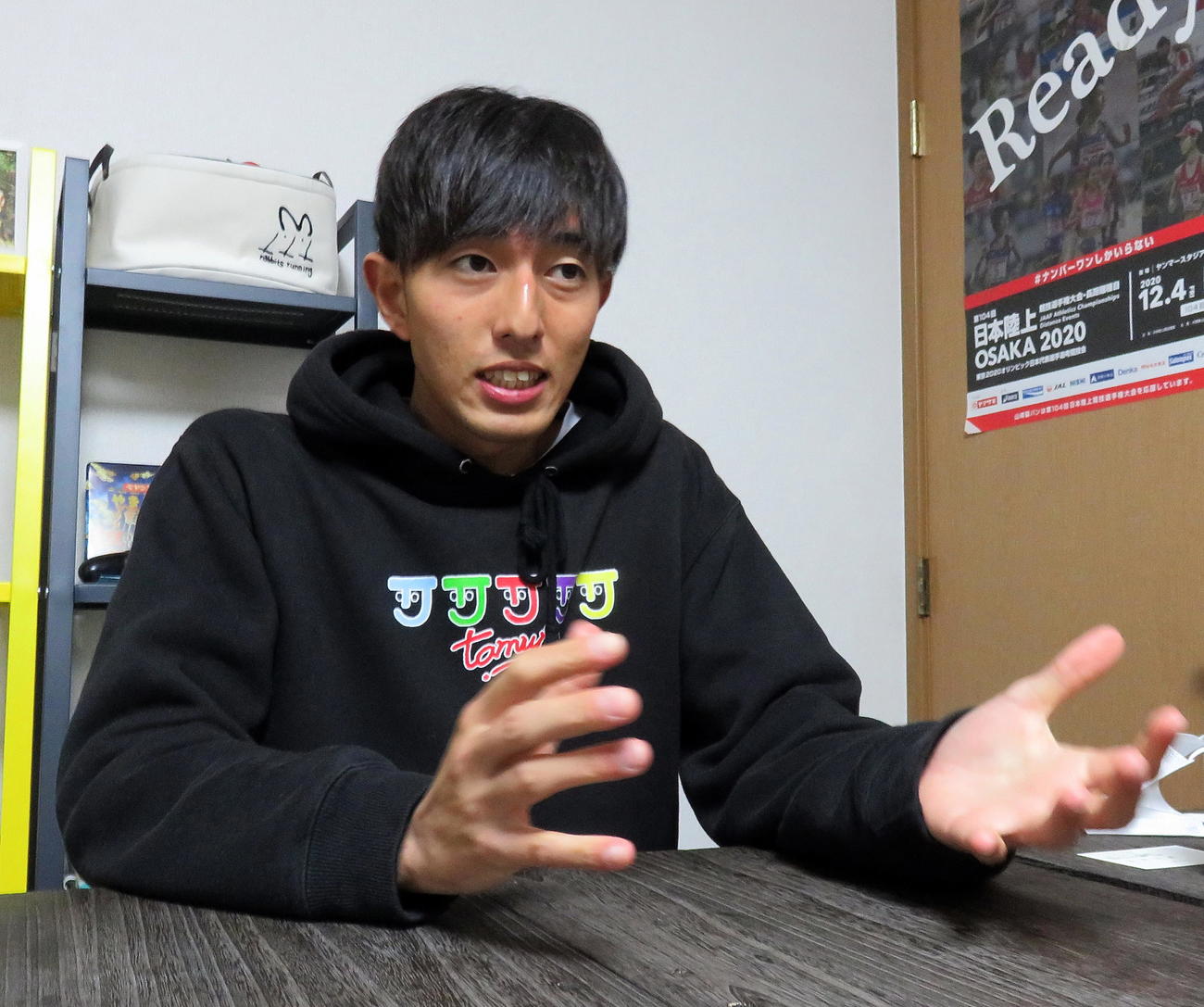 箱根駅伝を熱く語るユーチューバーたむじょー（撮影・鎌田直秀）